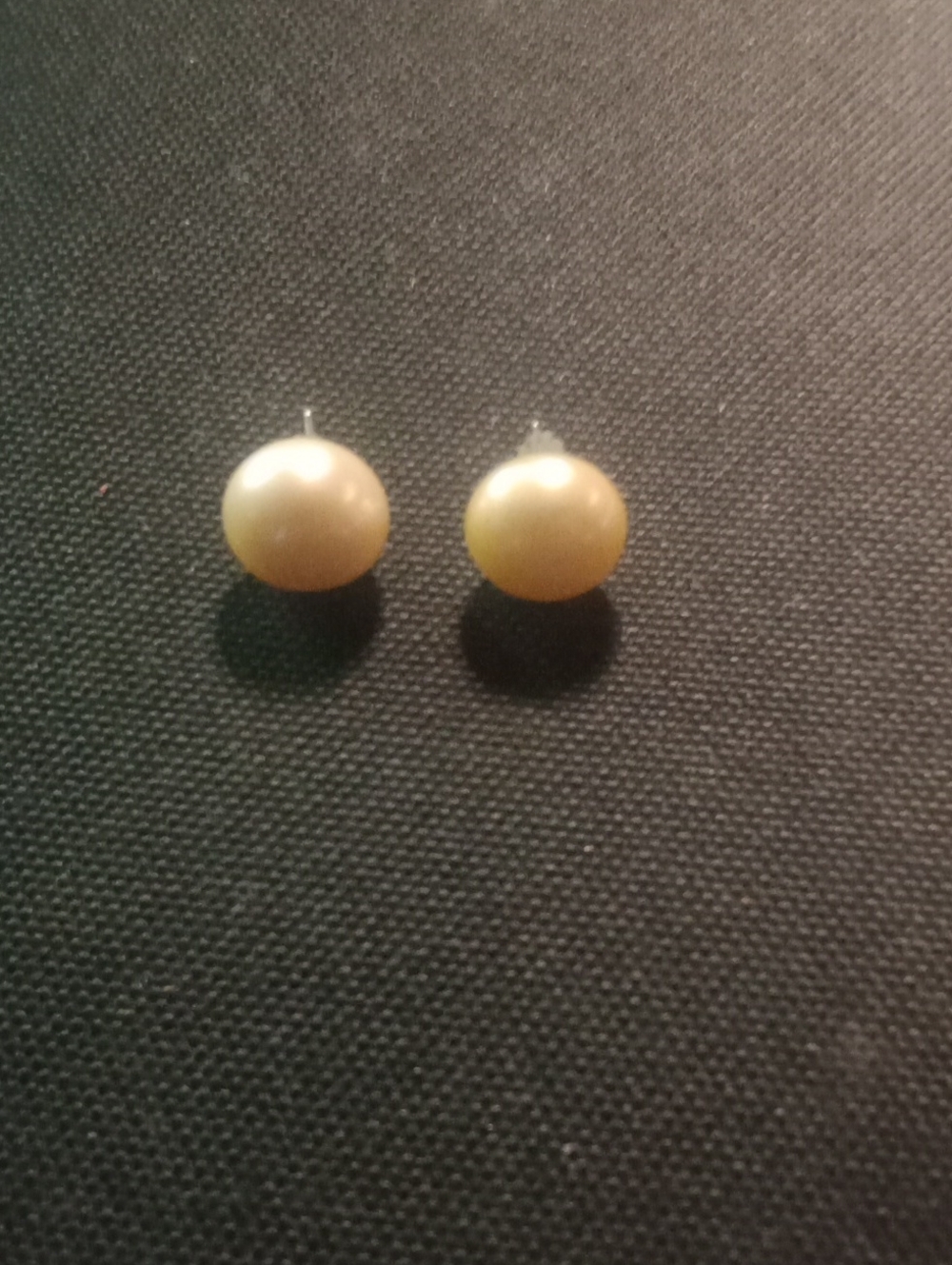 Classic stamped 925 Freshwater Pearl Stud Earrings - Cream Pearl